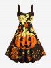 Tenue d'Halloween grande taille assortie pour couples, motif citrouille, chauve-souris, crâne, fantôme - Noir 