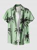 Matching Hawaii Shirt and Romper Plus Size Beach Outfit Coconut Tree Printed for Couples -  
