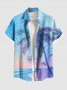 Matching Hawaii Shirt and Romper Plus Size Beach Outfit Tropical Coconut Tree Seascape Snowflake Ombre Printed for Couples -  