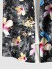 Hibiscus Flowers Leaf Print Plus Size Matching Hawaii Beach Outfit For Couples -  