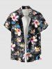 Hibiscus Flowers Leaf Print Plus Size Matching Hawaii Beach Outfit For Couples -  