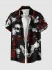 Halloween Skull Bat Rose Flower Print Plus Size Matching Outfit For Couples -  