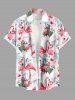 Tropical Leaf Hibiscus Flower Flamingo Print Plus Size Matching Hawaii Beach Outfit For Couples -  