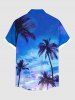 Coconut Tree Ombre Galaxy Print Plus Size Matching Hawaii Beach Outfit For Couples -  
