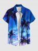 Coconut Tree Ombre Galaxy Print Plus Size Matching Hawaii Beach Outfit For Couples -  