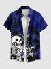 Skull Hibiscus Flowers Tropical Leaf Print Plus Size Matching Hawaii Beach Outfit For Couples -  