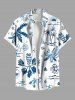 Tenue de plage hawaïenne assortie grande taille à imprimé cocotier, hibiscus, étoiles de mer et soleil pour couples - Blanc 