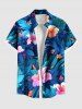 Hibiscus Flowers Tropical Leaf Print Plus Size Matching Hawaii Beach Outfit For Couples -  