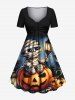 Halloween Pumpkin Bat Mummy Baby Print Plus Size Matching Outfit For Couples -  