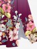 Plus Size Flower Leaf Branch Dip Dye Ombre Print Hawaii Split Pocket A Line Midi Dress -  