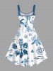 Plus Size Coconut Tree Hibiscus Flowers Starfish Sun Print Hawaii Tank Dress -  