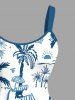 Plus Size Coconut Tree Hibiscus Flowers Starfish Sun Print Hawaii Tank Dress -  