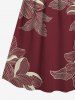 Robe camisole hawaïenne à imprimé fleurs et feuilles grande taille - Rouge brique 3X