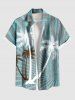 Coconut Tree Light Beam Striped Print Plus Size Matching Hawaii Beach Outfit For Couples -  