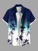 Coconut Tree Ombre Colorblock Print Plus Size Matching Hawaii Beach Outfit For Couples -  