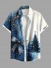 Christmas Tree Stars Bowknot Ombre Print Plus Size Matching Outfit For Couples -  
