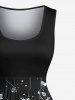 Halloween Skull Flowers Print Plus Size Matching Outfit For Couples -  