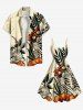 Robe débardeur grande taille à imprimé crâne, squelette, fleurs et feuilles pour Halloween - Abricot 4X