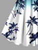 Plus Size Coconut Tree Ombre Colorblock Print Hawaii Tank Dress -  