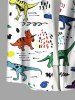 Plus Size Colorful Dinosaur Print Buttons Pocket Hawaii Shirt For Men -  