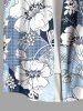 Chemise hawaïenne grande taille à imprimé floral et blocs de couleurs pour homme - Bleu Poudre S