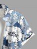 Chemise hawaïenne grande taille à imprimé floral et blocs de couleurs pour homme - Bleu Poudre 5XL