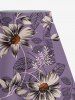 Plus Size Flower Leaf Branch Print Hawaii Split A Line Skirt -  