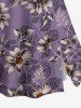 Plus Size Flower Leaf Branch Print Hawaii Split A Line Skirt -  