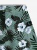 Plus Size Hibiscus Flowers Tropical Leaf Print Split Hawaii Skirt -  