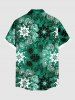 Chemise hawaïenne grande taille pour homme, à imprimé floral tropical et boutons, avec poche. - Vert S