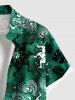 Chemise hawaïenne grande taille pour homme, à imprimé floral tropical et boutons, avec poche. - Vert M