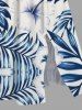 Plus Size Hibiscus Flowers Tropical Leaf Print Split Hawaii Midi Dress -  