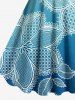 Plus Size Flower Dip Dye Ombre Print Hawaii A Line Tank Dress -  