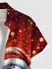 Plus Size Christmas Tree Snowman Light Spot Print Ombre Button Pocket Shirt For Men -  