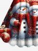 Plus Size Christmas Tree Snowman Light Spot Print Ombre A Line Tank Dress -  