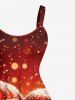 Plus Size Christmas Tree Snowman Light Spot Print Ombre A Line Tank Dress -  