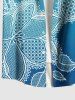 Chemise hawaïenne grande taille à imprimé floral Dip Dye Ombré et poches boutonnées pour homme - Bleu Ciel XL