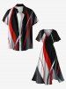 Robe mi-longue hawaïenne fendue à imprimé colorblock et faisceau lumineux grande taille - Noir 3X