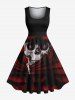 Tie Dye Ombre Skull Print Plus Size Matching Outfit For Couples -  