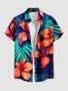 Hibiscus Flowers Tropical Leaf Print Plus Size Matching Hawaii Beach Outfit For Couples -  