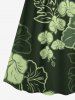Plus Size Hibiscus Flowers Leaf Print Surplice Hawaii Cami Dress -  