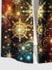Chemise de Noël grande taille à boutons et poches pour homme, motif flocon de neige, galaxie et paillettes, imprimé 3D - Noir XL