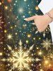 Plus Size Christmas Snowflake Galaxy Glitter 3D Print Split Midi Dress -  
