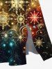 Robe mi-longue fendue grande taille à imprimé 3D de flocons de neige et de galaxie scintillants - Noir 3X