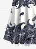 Plus Size Paisley Tie Dye Printed Hawaii Cold Shoulder Crisscross A Line Maxi Dress -  