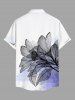 Plus Size Leaf Watercolor Ombre Print Hawaii Button Pocket Shirt For Men -  