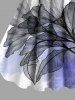 Robe débardeur grande taille à imprimé aquarelle ombré de feuilles hawaïennes, coupe trapèze. - Noir L