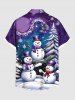 Chemise grande taille à imprimé sapin de Noël, flocon de neige, bonhomme de neige, galaxie, avec poche boutonnée pour homme - Bleu Marine S