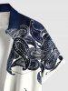 Plus Size Paisley Tie Dye Print Hawaii Button Pocket Shirt For Men -  