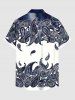 Plus Size Paisley Tie Dye Print Hawaii Button Pocket Shirt For Men -  
